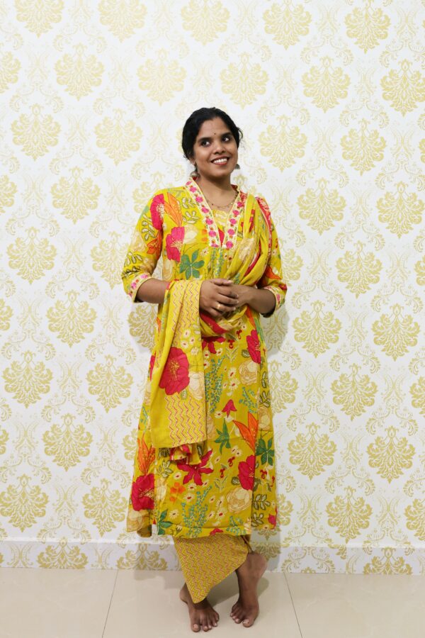 Pure Rayon Cotton Digital Print 3 Piece kurti
