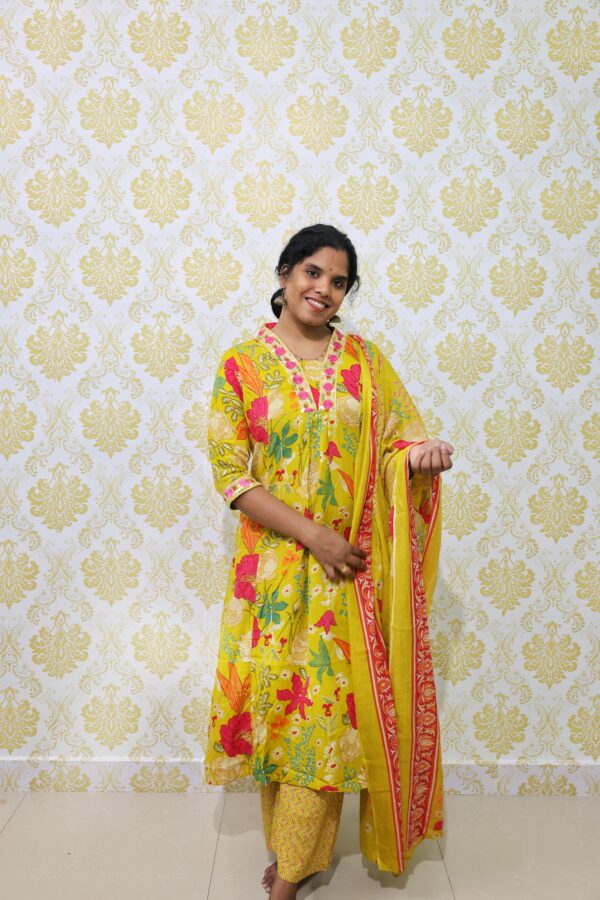 Pure Rayon Cotton Digital Print 3 Piece kurti